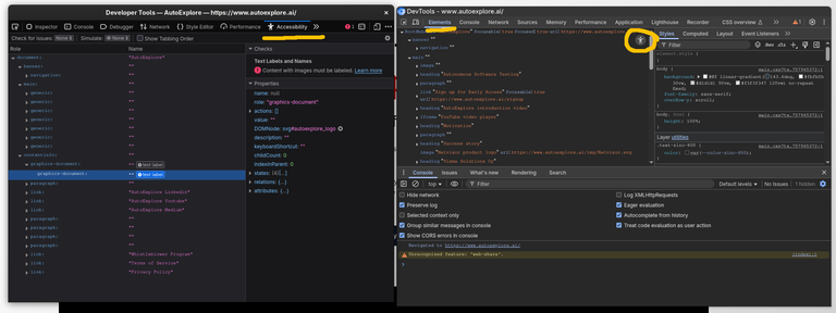 How to access the accessibility tree in the browser developer tools